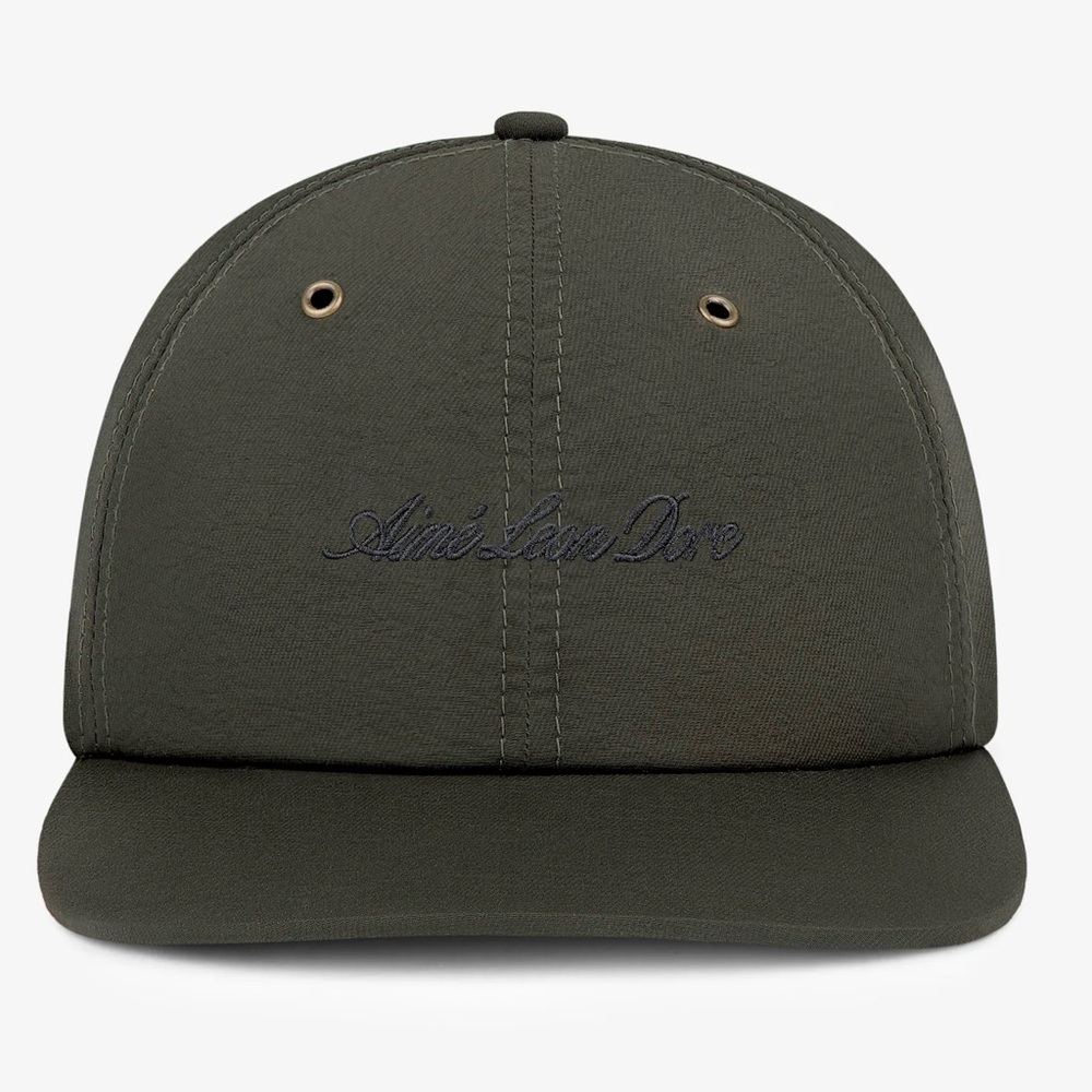 NEW AIME LEON DORE Embroidered Script Sport nylon 6 panel Hat cap rosin green